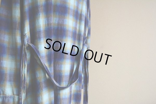 画像13: 1960s プリントネルガウン　 オンブレーチェック　 表記XL 