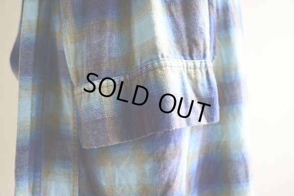 画像9: 1960s プリントネルガウン　 オンブレーチェック　 表記XL 