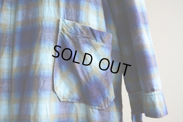 画像8: 1960s プリントネルガウン　 オンブレーチェック　 表記XL 