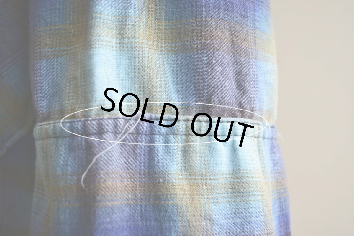 画像11: 1960s プリントネルガウン　 オンブレーチェック　 表記XL  (11)