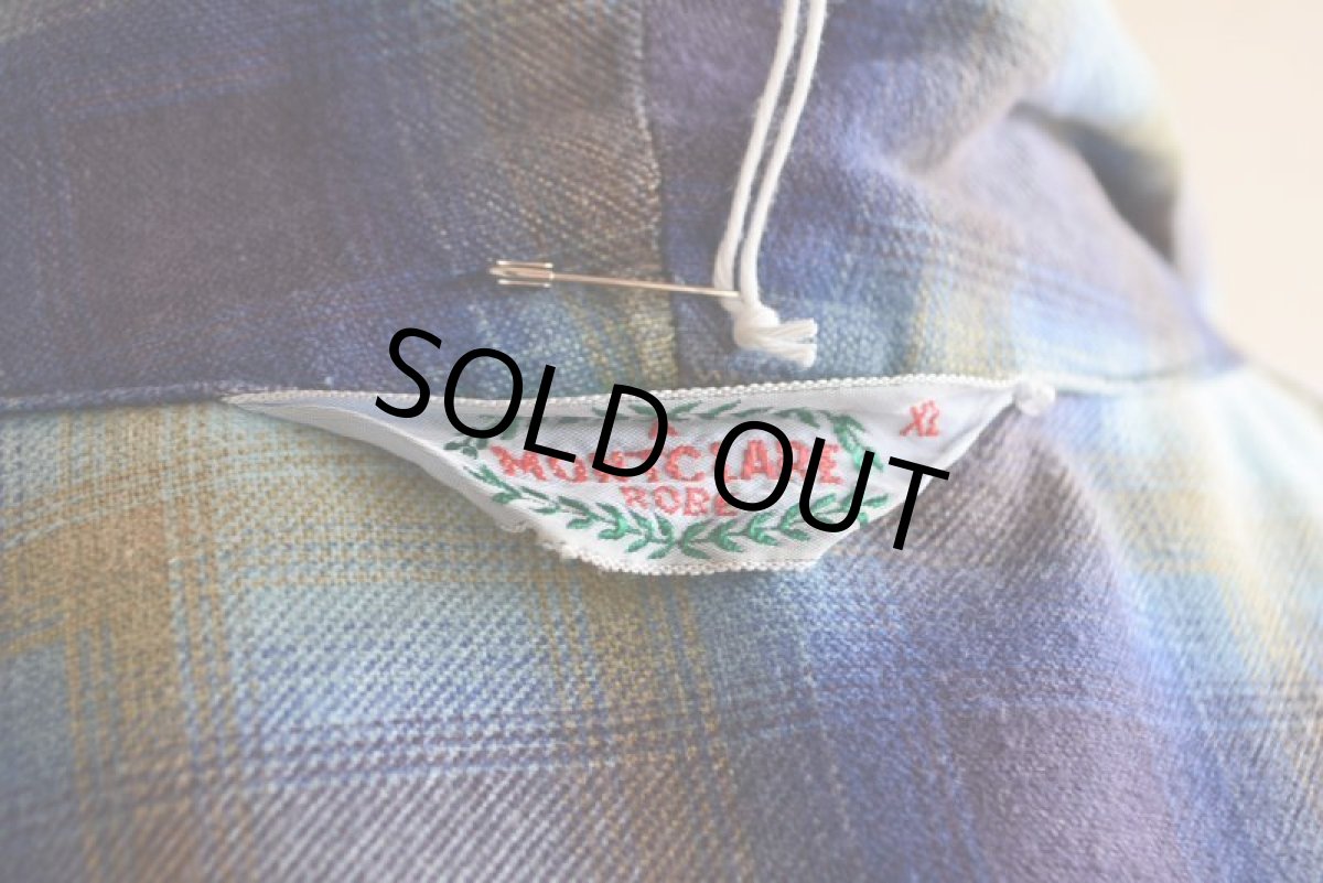 画像15: 1960s プリントネルガウン　 オンブレーチェック　 表記XL  (15)