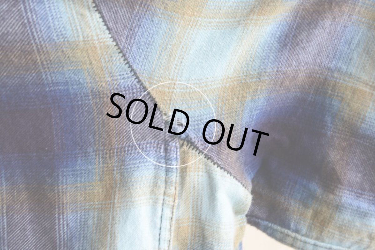 画像14: 1960s プリントネルガウン　 オンブレーチェック　 表記XL  (14)