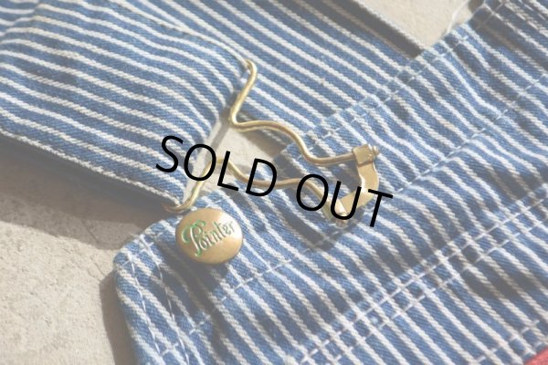 画像5: 1980s POINTER BRAND ヒッコリーオーバーオール　 ローバックスタイル　 実寸w38 