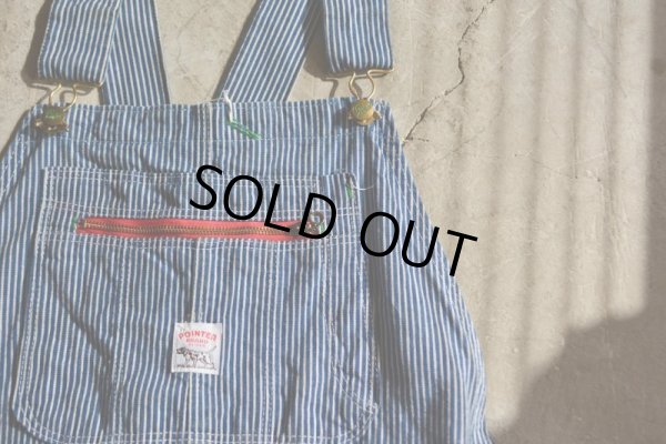 画像4: 1980s POINTER BRAND ヒッコリーオーバーオール　 ローバックスタイル　 実寸w38 