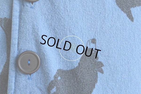 画像12: 1990s MICHIGAN RAG クマ総柄フランネルプルオーバーシャツ　 表記L/XL 