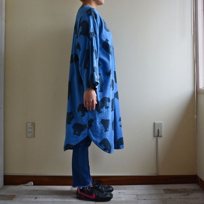 画像2: 1990s MICHIGAN RAG クマ総柄フランネルプルオーバーシャツ 表記L/XL