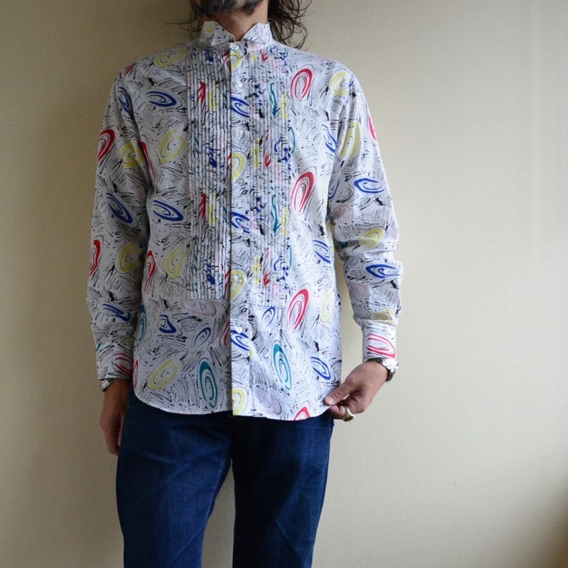 画像1: 1980s L&M FASHIONS ウィングカラーシャツ 表記M