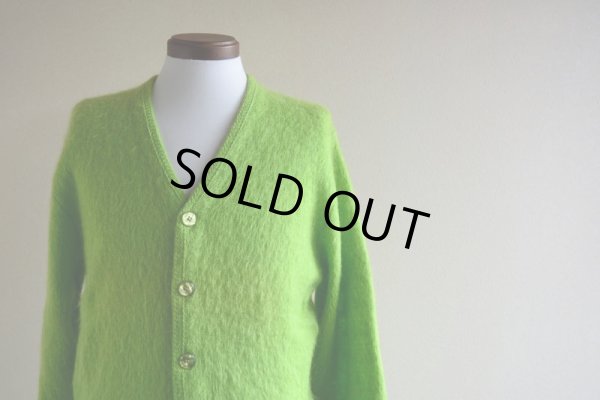 画像5: 1960s-70s ARENA モヘアカーディガン　 ライムグリーン　 表記M 