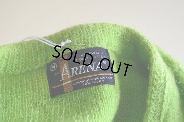 画像12: 1960s-70s ARENA モヘアカーディガン　 ライムグリーン　 表記M 