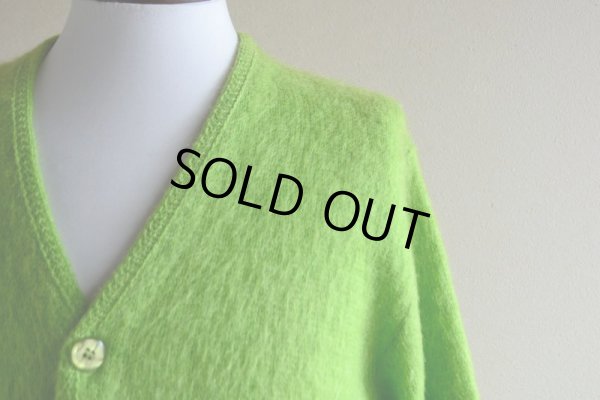 画像6: 1960s-70s ARENA モヘアカーディガン　 ライムグリーン　 表記M 