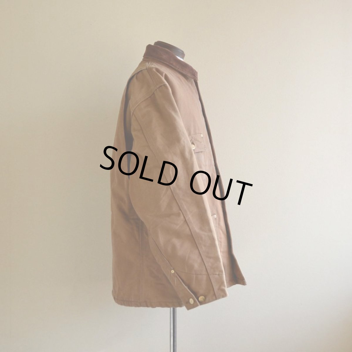 画像2: 1990s Carharttブラウンダックカバーオール　 裏ブランケット付き　 実寸L  (2)