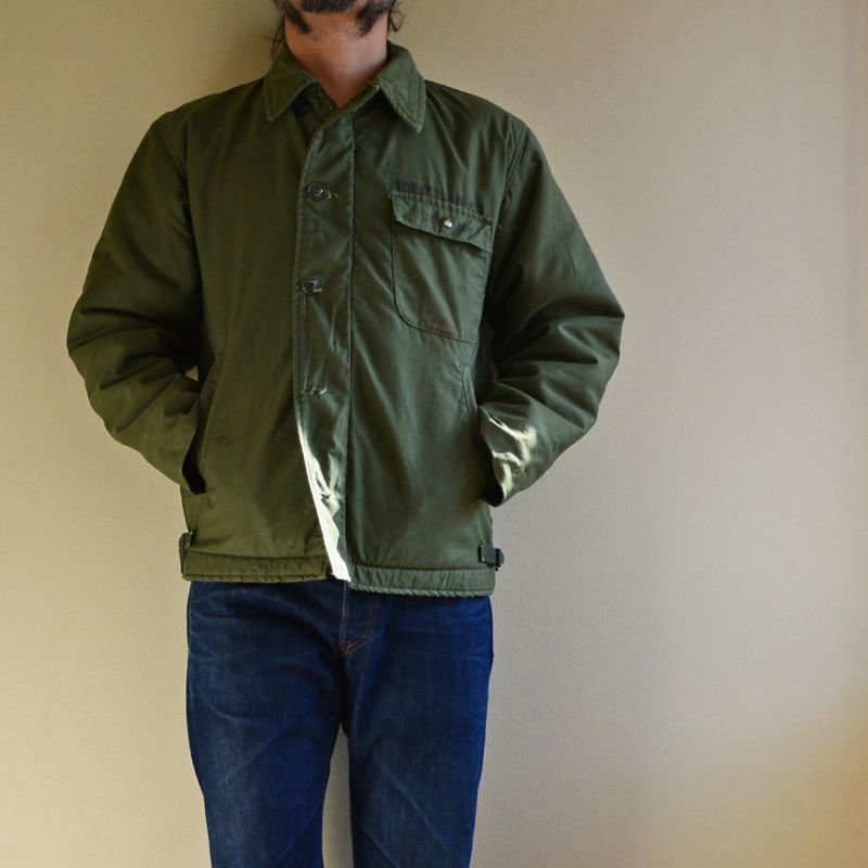 画像1: 1960s US.NAVY A-2デッキジャケット ステンシル入り 表記MEDIUM