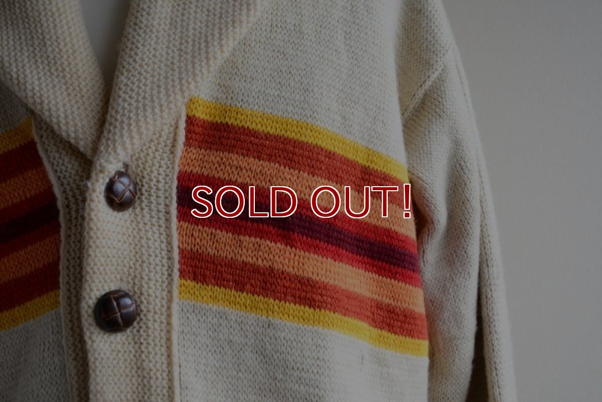 画像10: 1970s PENDLETON ショールカラーニットカーディガン　 チーフジョセフ柄　 表記L  (10)