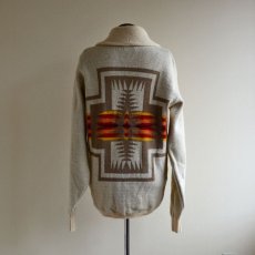 画像3: 1970s PENDLETON ショールカラーニットカーディガン　 チーフジョセフ柄　 表記L  (3)