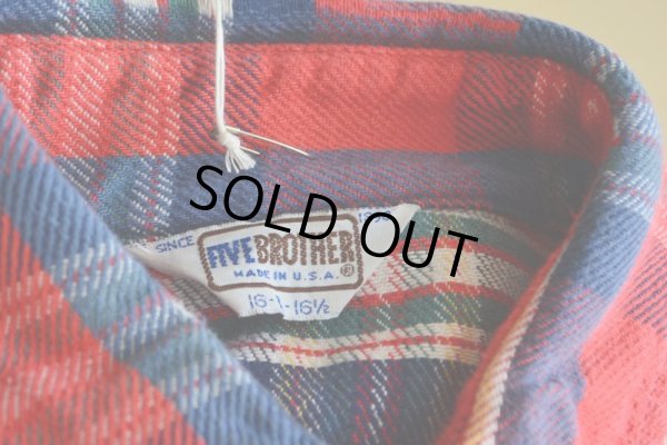 画像13: 1980s FIVE BROTHER ヘビーネルシャツ  表記L