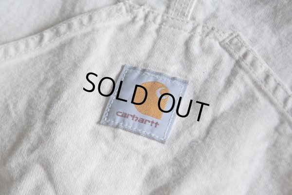 画像5: 1990s Carhartt 生成りオーバーオール　 MADE IN USA　 表記w38 