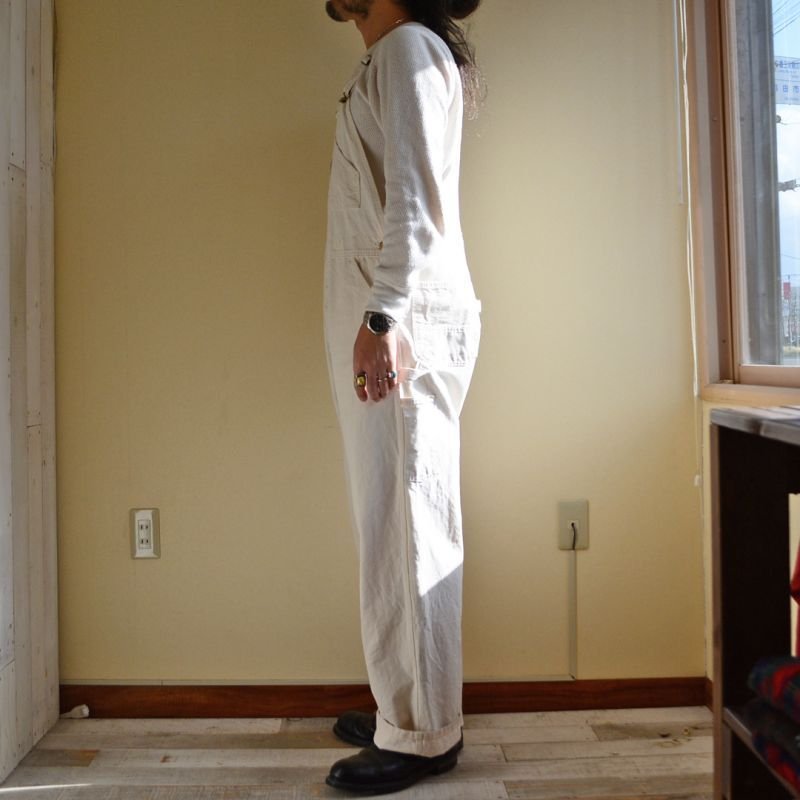 画像2: 1990s Carhartt 生成りオーバーオール MADE IN USA 表記w38