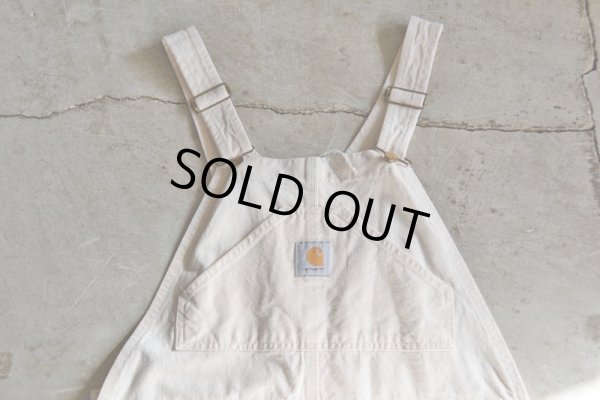 画像4: 1990s Carhartt 生成りオーバーオール　 MADE IN USA　 表記w38 