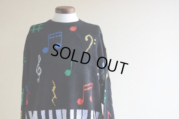 画像5: 1980s 鍵盤ジャガードセーター　 実寸M 