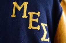 画像7: 1960s-70s THE STANDARD PENNANT CO 袖レザースタジャン　 チェーン刺繍　 実寸ML  (7)