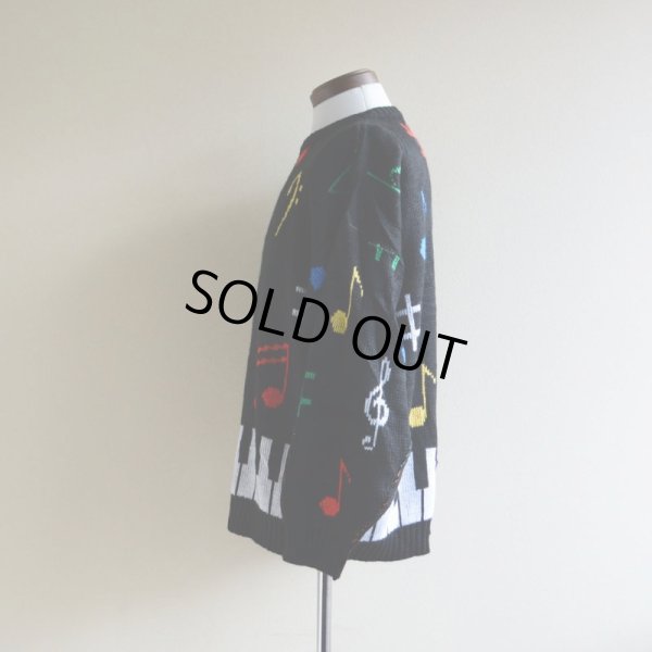 画像4: 1980s 鍵盤ジャガードセーター　 実寸M 