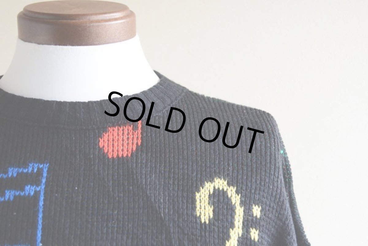 画像6: 1980s 鍵盤ジャガードセーター　 実寸M  (6)