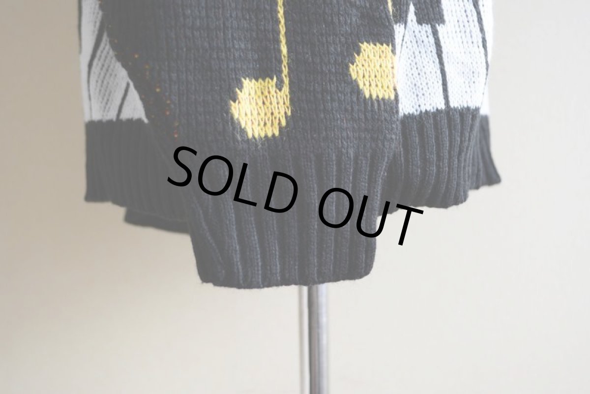 画像9: 1980s 鍵盤ジャガードセーター　 実寸M  (9)