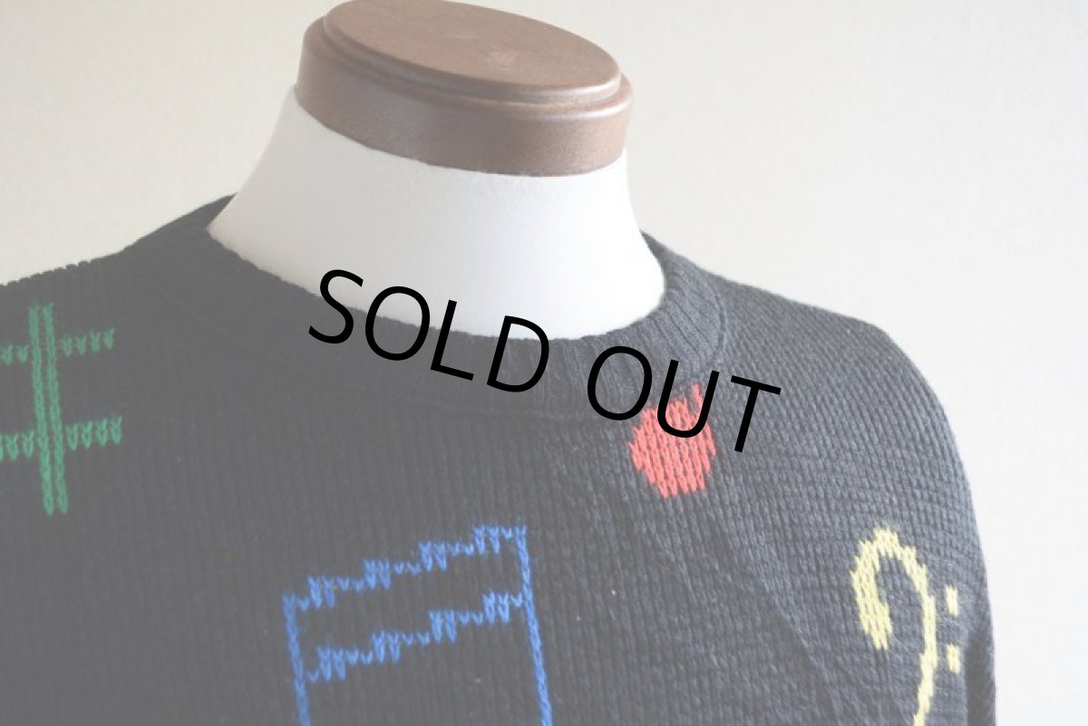 画像7: 1980s 鍵盤ジャガードセーター　 実寸M  (7)