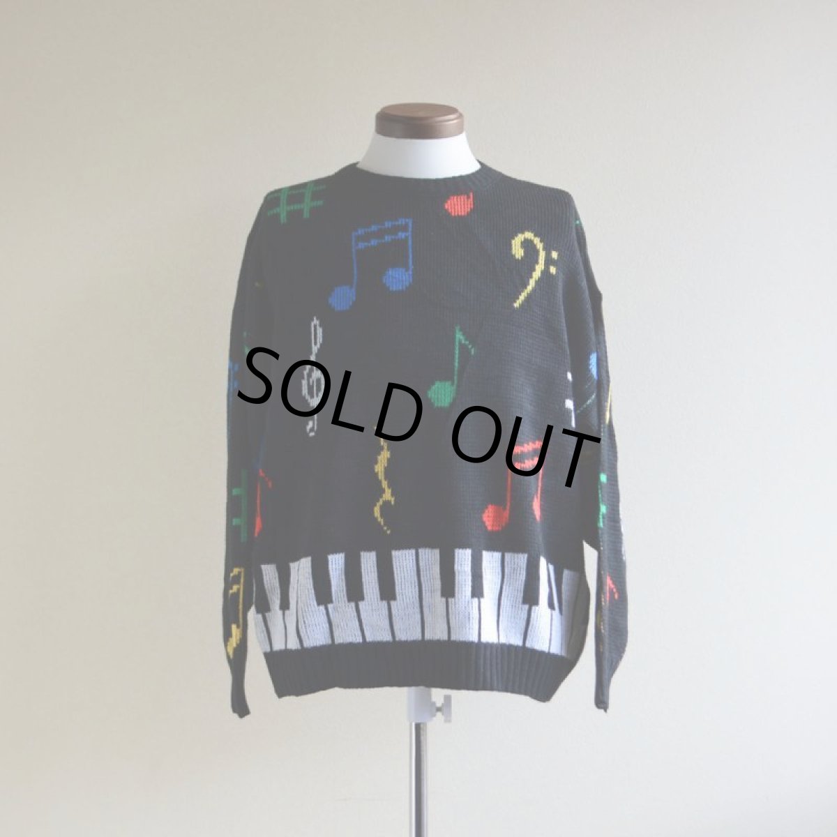 画像1: 1980s 鍵盤ジャガードセーター　 実寸M  (1)