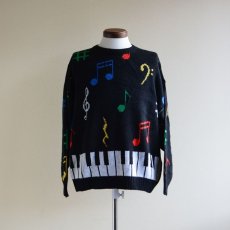 画像1: 1980s 鍵盤ジャガードセーター　 実寸M  (1)
