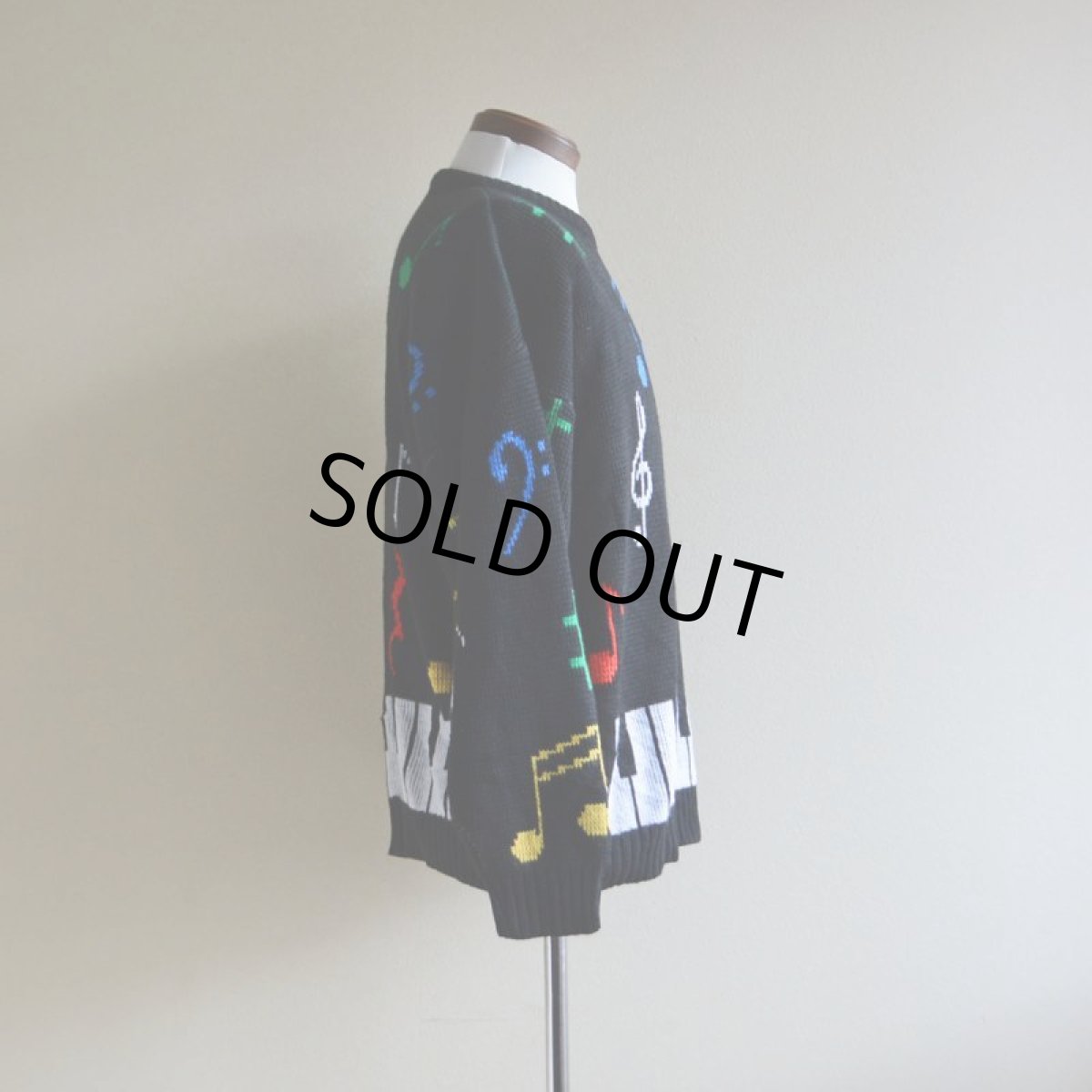 画像2: 1980s 鍵盤ジャガードセーター　 実寸M  (2)