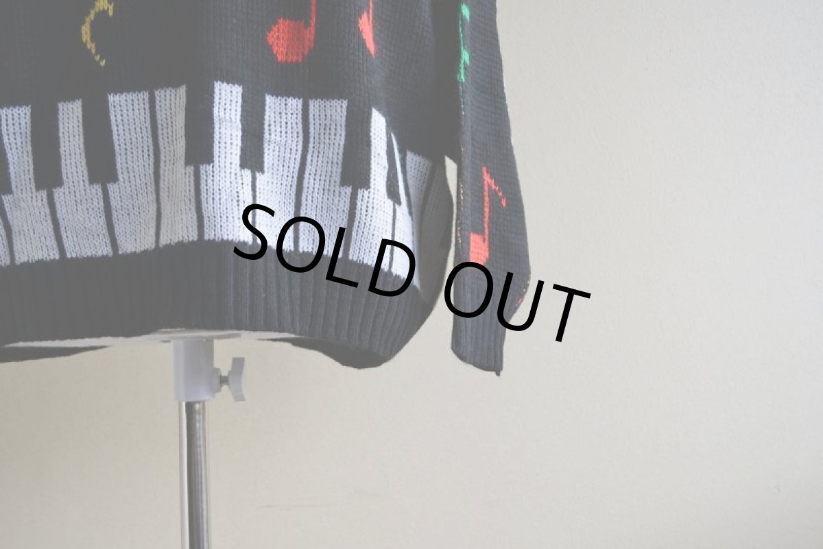 画像8: 1980s 鍵盤ジャガードセーター　 実寸M  (8)