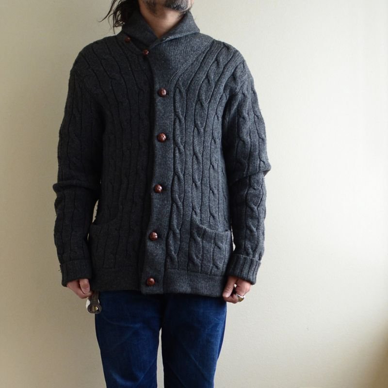 画像1: Polo RalphLauren ショールカラーカーディガン 表記L