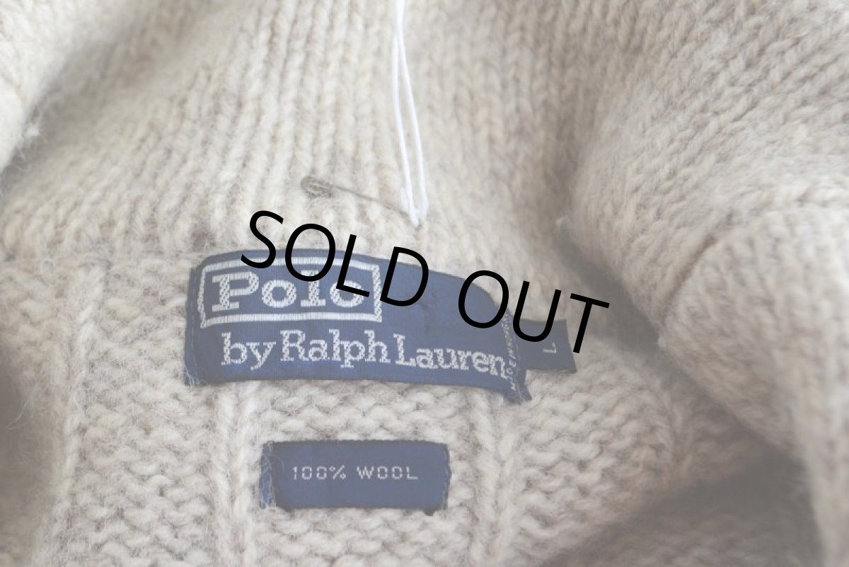 画像15: Polo RalphLauren ショールカラーカーディガン　 エルボーパッチ付き　 表記L  (15)