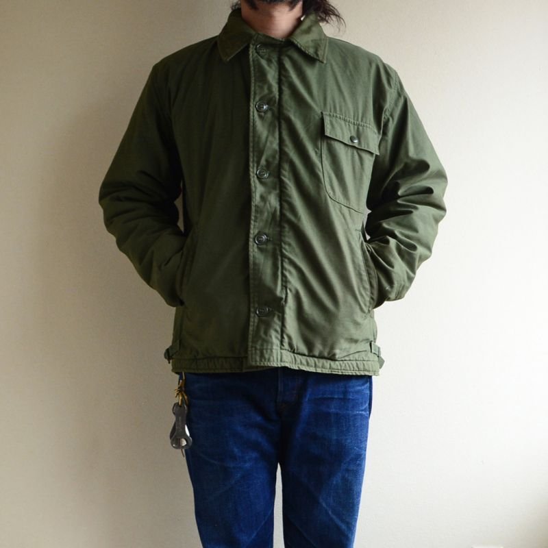 画像1: 1970s US.NAVY A-2デッキジャケット 表記LARGE