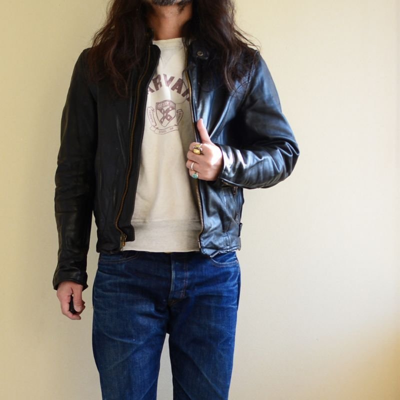 画像1: 〜1980s BRANDED GARMENTS シングルライダースジャケット 表記38