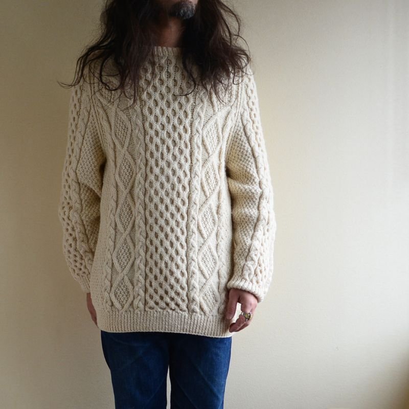 画像1: TIVOLI HANDKNIT フィッシャーマンセーター　 MADE IN IRELAND　 実寸L-XL 