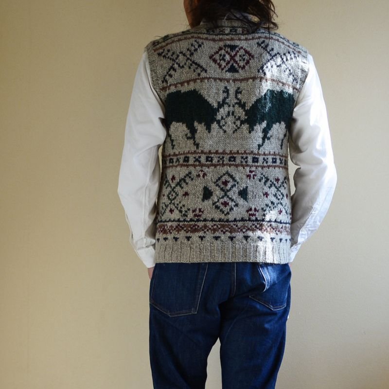 画像3: RalphLauren トナカイ柄ウールニットベスト 表記M