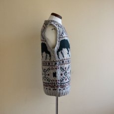 画像2: RalphLauren トナカイ柄ウールニットベスト　 表記M  (2)