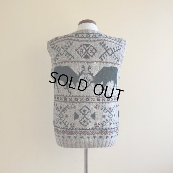 画像3: RalphLauren トナカイ柄ウールニットベスト　 表記M 