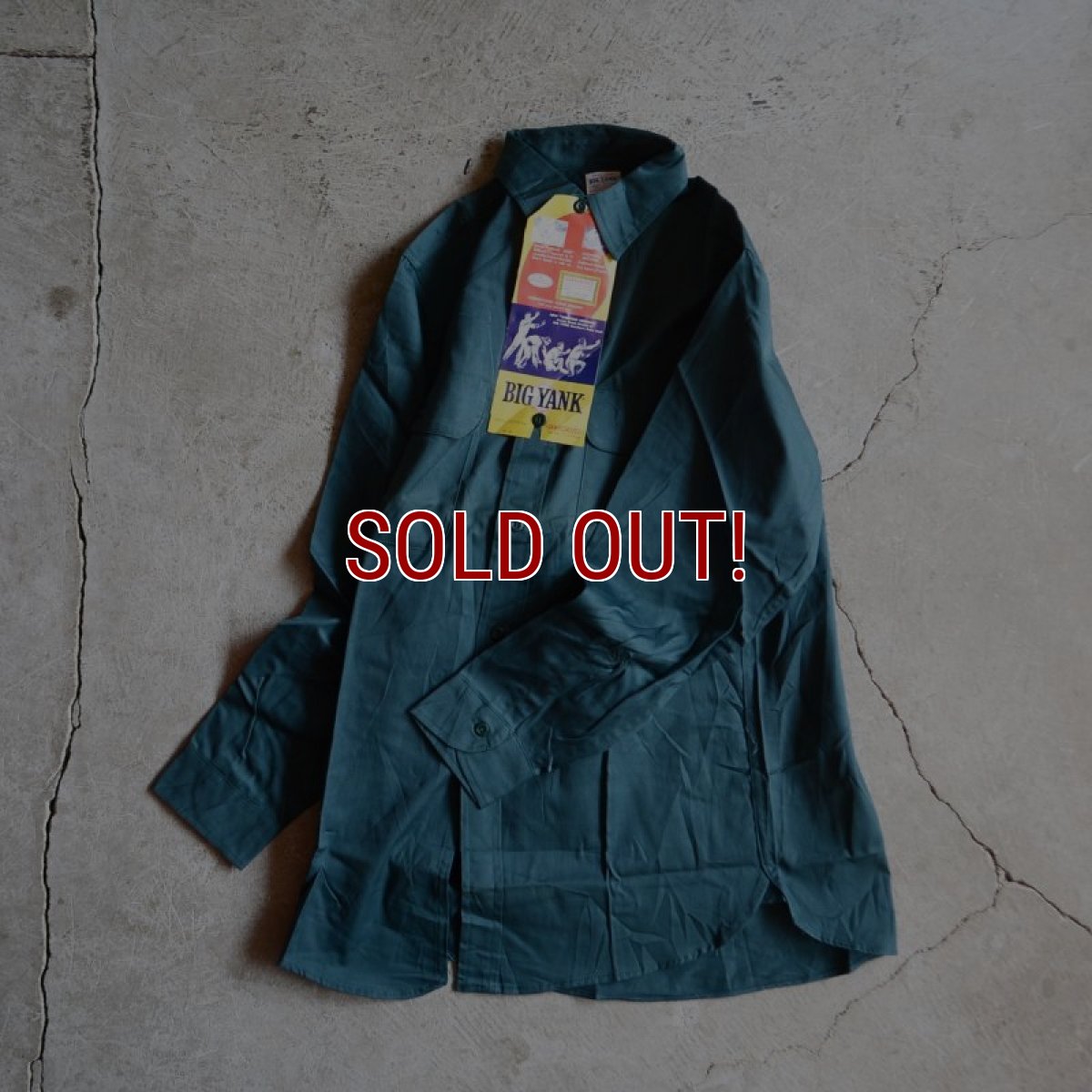 画像4: 1960s BIG YANK マチ付きワークシャツ　 “100％ COTTON”　 DEAD STOCK　 表記15 S  (4)
