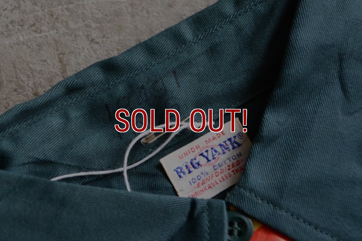画像5: 1960s BIG YANK マチ付きワークシャツ　 “100％ COTTON”　 DEAD STOCK　 表記15 S  (5)