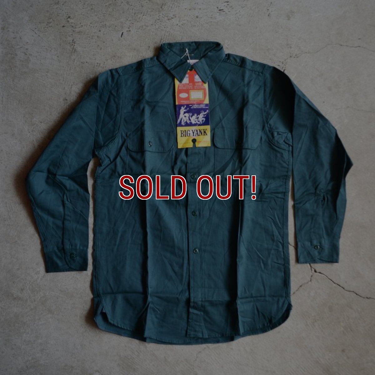 画像2: 1960s BIG YANK マチ付きワークシャツ　 “100％ COTTON”　 DEAD STOCK　 表記15 S  (2)