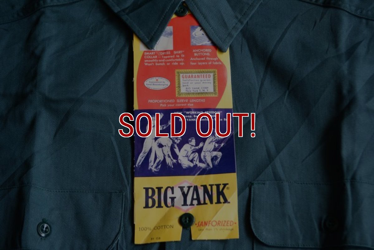 画像5: 1960s BIG YANK マチ付きワークシャツ　 “100％ COTTON”　 DEAD STOCK　 表記15 S  (5)