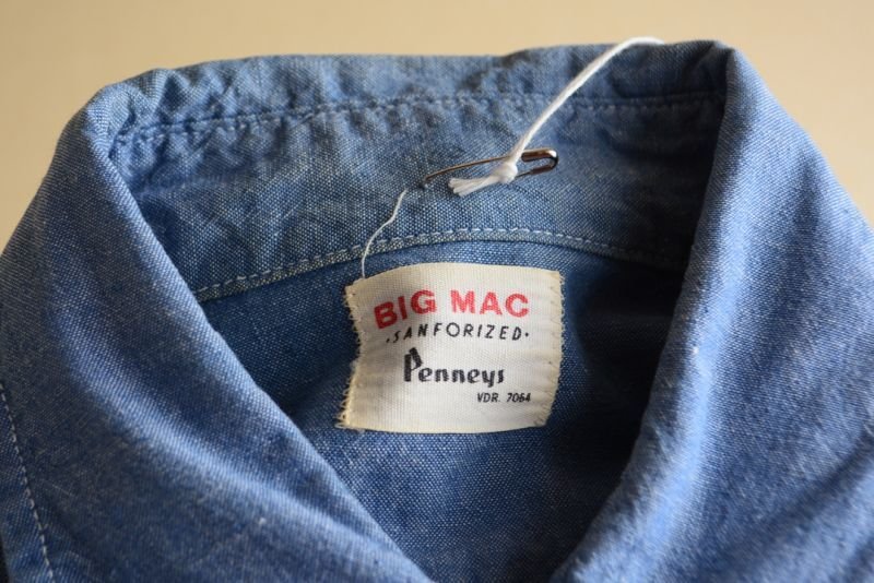 1960s BIGMAC シャンブレーシャツ 表記S - 古着屋HamburgCafe