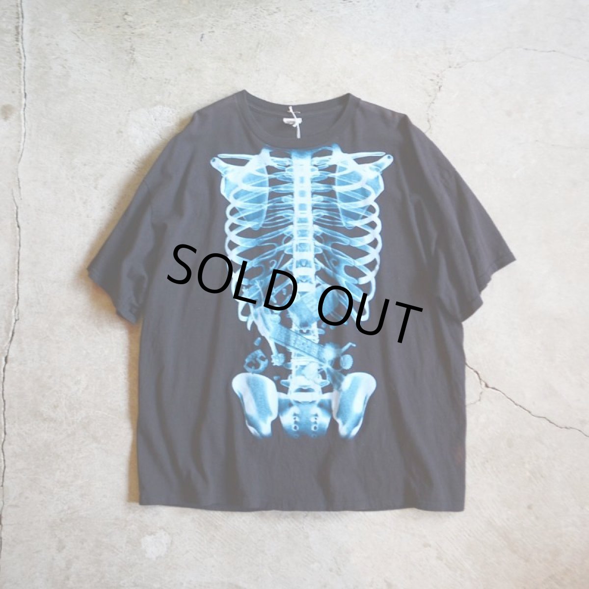 画像1: 1990s〜 だまし絵スケルトンTシャツ　 表記2XL  (1)