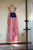 画像1: 1990s〜 LIBERTY OVERALLS ストライプオーバーオール　<br>表記W40 L32<br> (1)