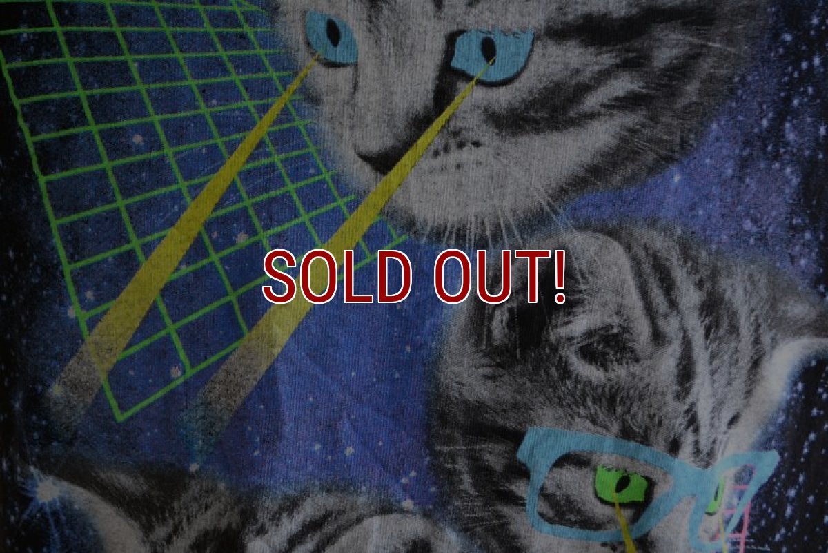 画像7: 1990s 猫の目から怪光線Tシャツ　 実寸M  (7)