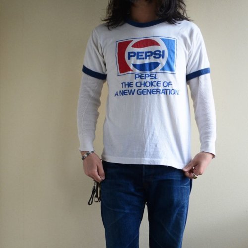 詳細画像1: 1980s PEPSI リンガーTシャツ　 両面プリント　 表記XL 