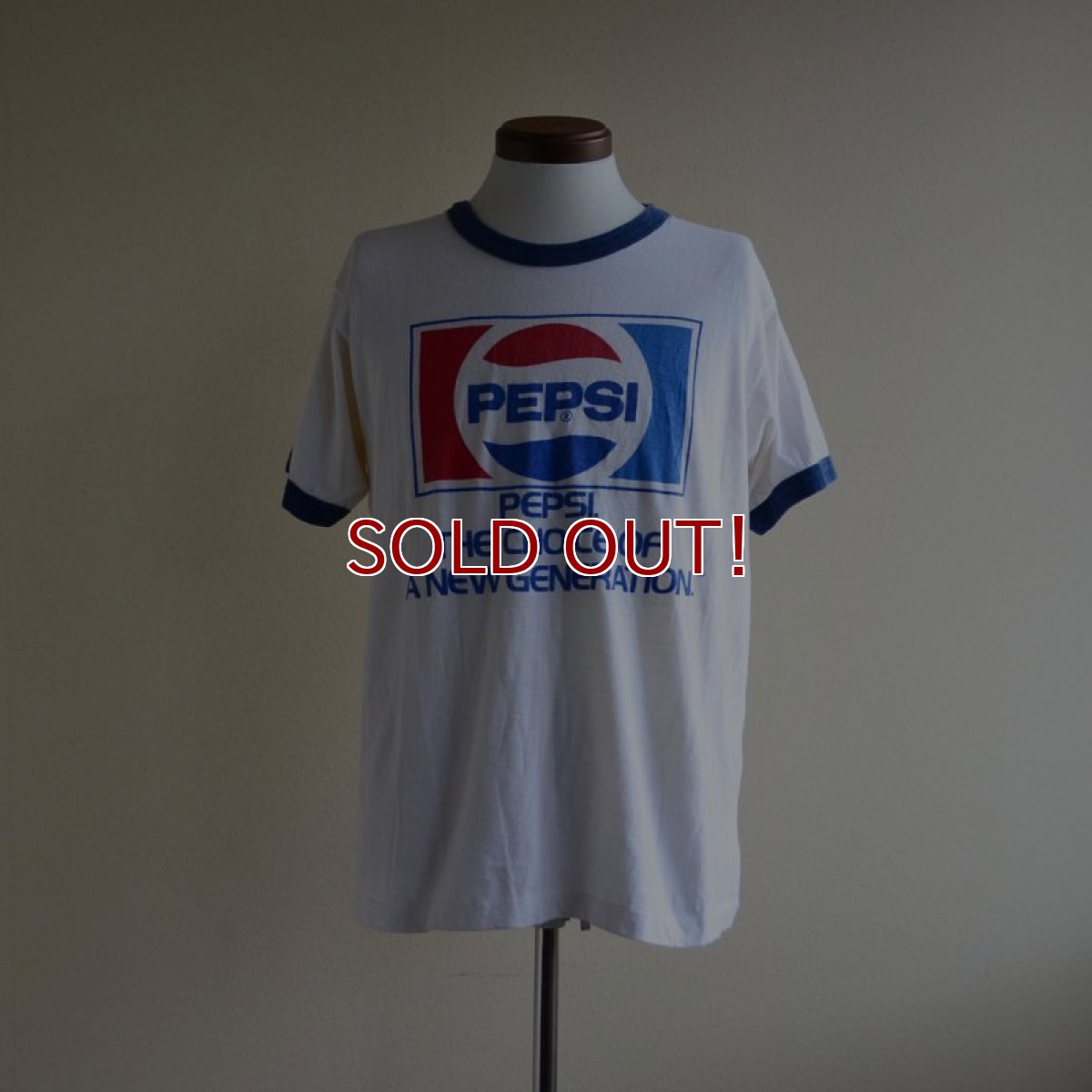 画像1: 1980s PEPSI リンガーTシャツ　 両面プリント　 表記XL  (1)